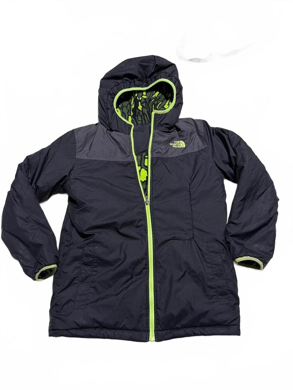 The North Face Boy’s Reversible Hooded Jacket with Lime Green Accents